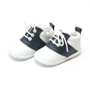NEW ANGEL BABY boy's austin oxford shoes in white/navy